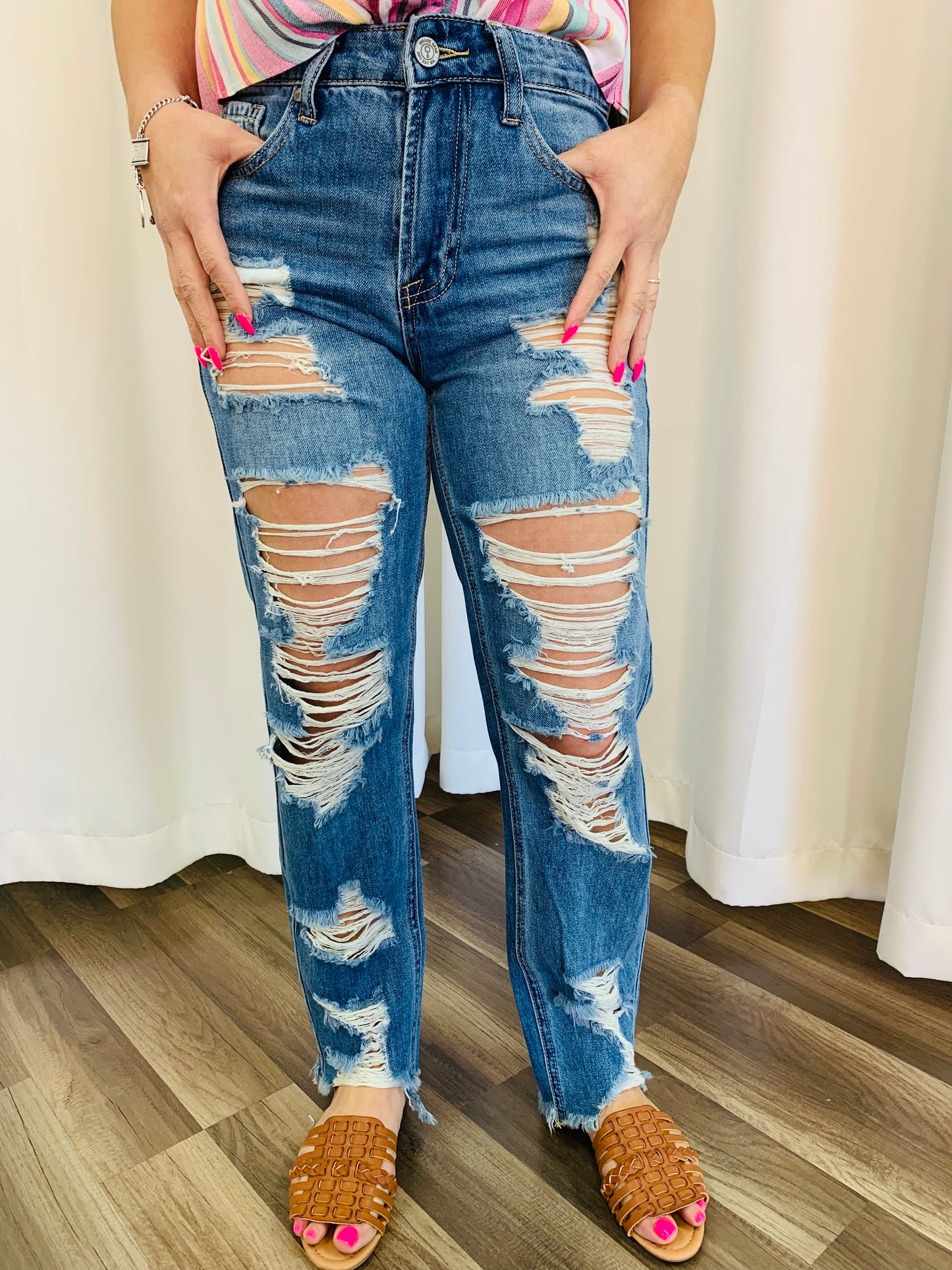 Remake Denim Heavy Distressed Jeans