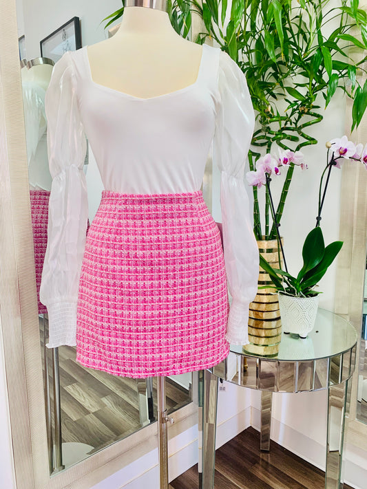 Barbie Girl PinkTweed Skirt